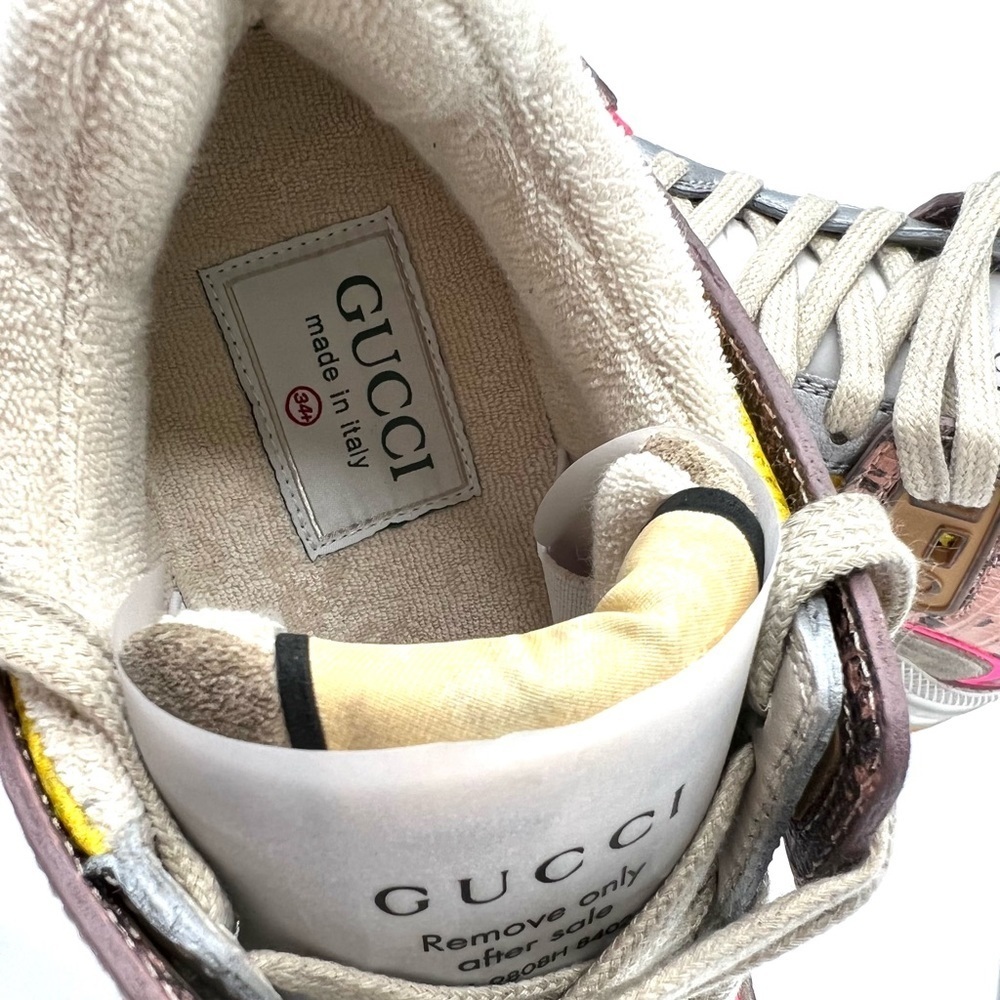 GUCCI Ultrapace Ace Snake Leather Distressed Suede 592348 Women Sneakers 34.5 - Picture 9 of 13